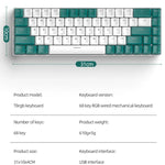 ZIYOU LANG T8 Teclado Mecânico Gaming RGB com 68 Teclas, Comprimento do Cabo: 1,5m, Estilo:, Versão Micro Light T8 Eixo Verde