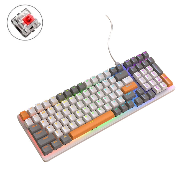 ZIYOU LANG  K3 100 Keys Game Glowing Wired Mechanical Keyboard, Cable Length: 1.5m, Style:, K3 Micro Light Hot Plug Version Red Axis, K3 Water Green Hot Plug Version Green Axis, K3 Micro Light Version Green Axis, K3 Micro Light Version Red Axis        ...