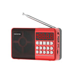 TEMEIYIN Coluna Rádio Bluetooth com Ecrã Digital LED para Cartões Jogador Portátil para Exercícios Matinais, Vermelho, Vermelho com Luz