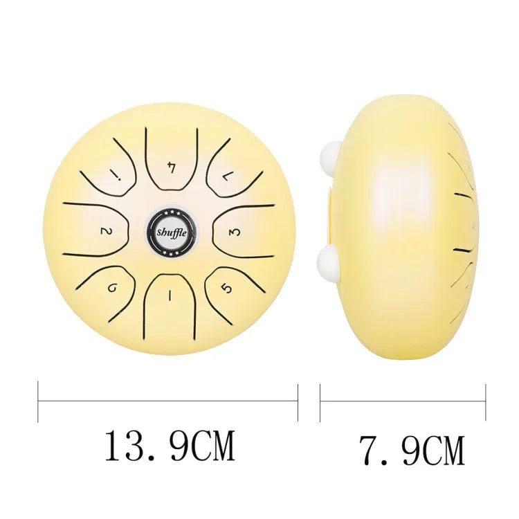 Instrumento de Percussão Tambor Vazio Steel Tongue Shuffle SD-5 de 5,5 Polegadas, Shuffle Amarelo, Shuffle Rosa, Shuffle Roxo, Shuffle Verde