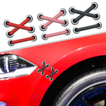 10 PCS Shoelace Car Sticker Body Cover Up Scratch Patch Sticker, Cross Red Shoelace, Cross Black Shoelace, Cross Pink Shoelace, Horizontal Red Shoelace, Horizontal Black Shoelace, Horizontal Pink Shoelace
