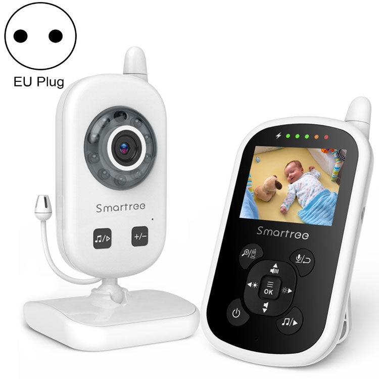 Monitor de Bebé Sem Fios UU24 de 2,4 Polegadas com Câmara, Monitor de Temperatura, Áudio Bidirecional VOX e Canção de Embalar, UU24 Ficha Reino Unido, UU24 Ficha EUA, UU24 Ficha UE