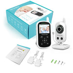 Monitor de Bebé Sem Fios UU24 de 2,4 Polegadas com Câmara, Monitor de Temperatura, Áudio Bidirecional VOX e Canção de Embalar, UU24 Ficha Reino Unido, UU24 Ficha EUA, UU24 Ficha UE