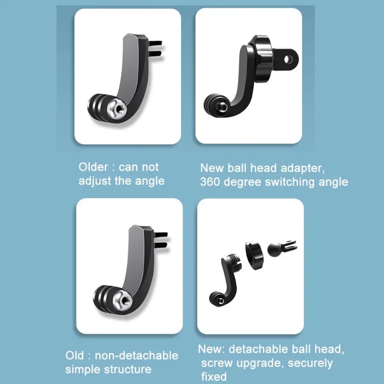 2 PCS ST-06 Basic Strap Mount Surface Buckle for GoPro Hero11 Black / HERO10 Black /9 Black /8 Black /7 /6 /5 /5 Session /4 Session /4 /3+ /3 /2 /1, DJI Osmo Action and Other Action Cameras, Centered Shoot Adapter(2 PCS)