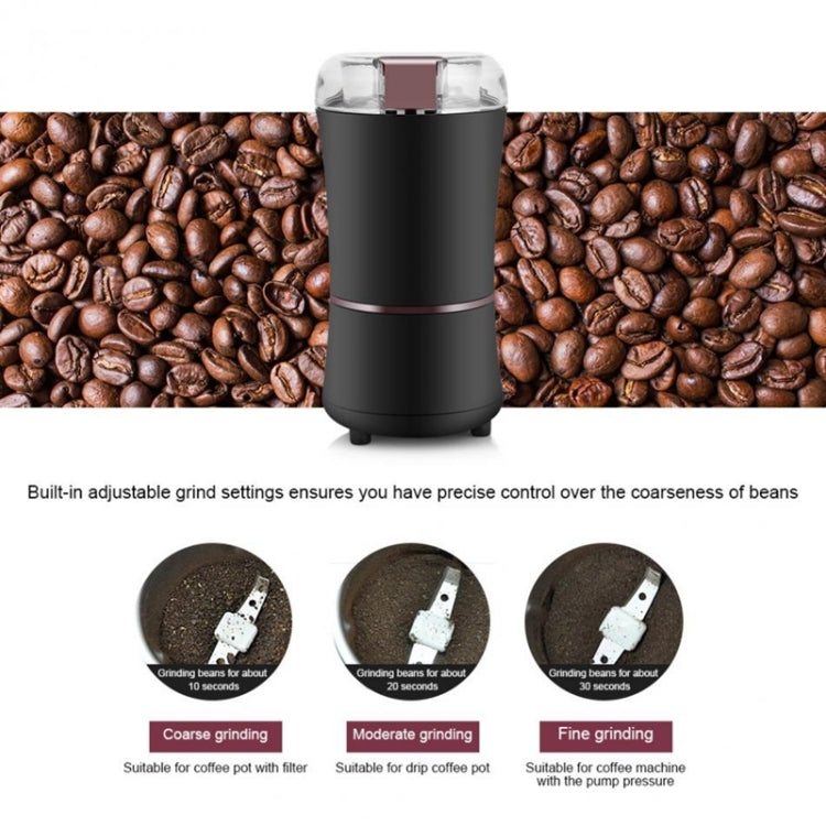 Moinho de Café Elétrico Mini em Aço Inoxidável M150A para Grãos, Especificação:, Plugue US (Roxo), Plugue US (Preto), Plugue US (Branco), Plugue EU (Branco), Plugue EU (Roxo), Plugue UK (Branco), Plugue UK (Preto), Plugue UK (Roxo)