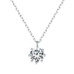 Colar em prata esterlina S925 com corrente O cintilante e pendente de moissanite, MSN003