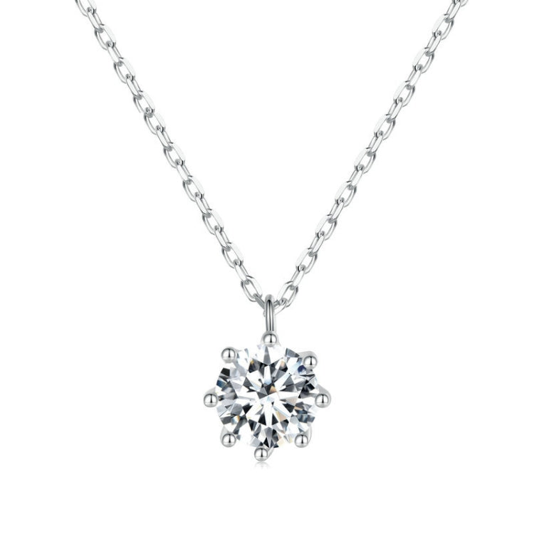 Colar em prata esterlina S925 com corrente O cintilante e pendente de moissanite, MSN003