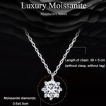 Colar em prata esterlina S925 com corrente O cintilante e pendente de moissanite, MSN003