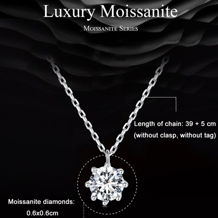 Colar em prata esterlina S925 com corrente O cintilante e pendente de moissanite, MSN003