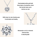 Colar em prata esterlina S925 com corrente O cintilante e pendente de moissanite, MSN003