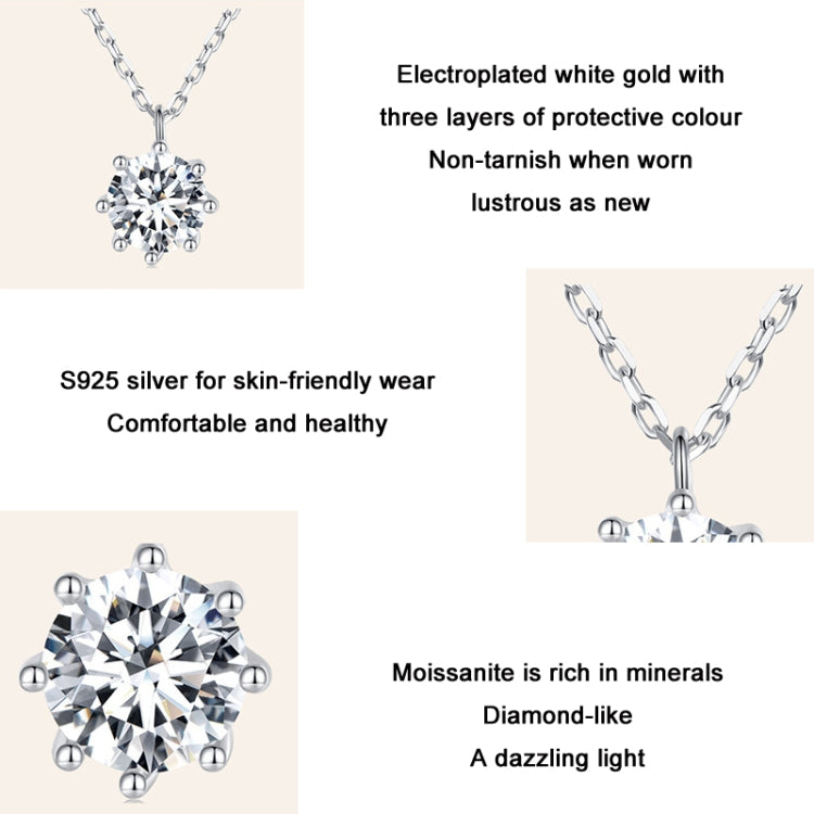 Colar em prata esterlina S925 com corrente O cintilante e pendente de moissanite, MSN003