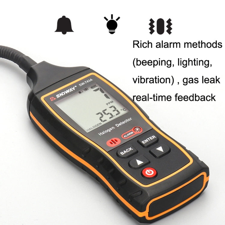 Detector de gás halogéneo SNDWAY SW743A para manutenção automóvel de ar condicionado e refrigerante Freon, SW743A