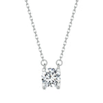 Colar com pendente cintilante de moissanite em prata esterlina S925 banhado a ouro branco, MSN005