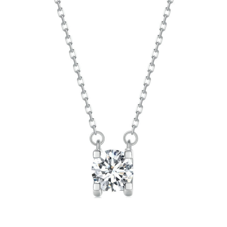 Colar com pendente cintilante de moissanite em prata esterlina S925 banhado a ouro branco, MSN005
