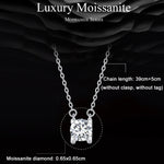 Colar com pendente cintilante de moissanite em prata esterlina S925 banhado a ouro branco, MSN005