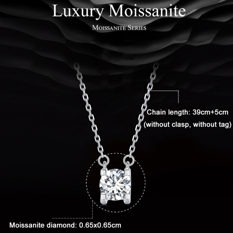 Colar com pendente cintilante de moissanite em prata esterlina S925 banhado a ouro branco, MSN005