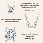 Colar com pendente cintilante de moissanite em prata esterlina S925 banhado a ouro branco, MSN005