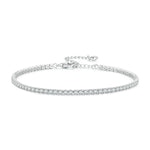 Pulseira pop de zircónia em prata esterlina S925 banhada a ouro branco, BSB097