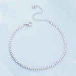 Pulseira pop de zircónia em prata esterlina S925 banhada a ouro branco, BSB097