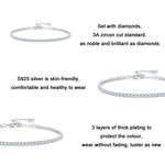 Pulseira pop de zircónia em prata esterlina S925 banhada a ouro branco, BSB097