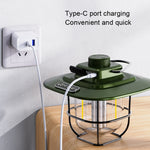 Lanterna Retro LED LY02 para Tenda, Lâmpada de Camping com Carregamento USB, LY02 Verde, LY02 Branco, LY02 Preto