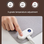 Tapete de Rato Aquecido 150W 80x33cm com Ecrã Digital e Aquecedor de Mãos Ajustável para Secretária, Plugue US 110V Cinzento, Plugue US 110V Preto, Plugue EU 220V Preto, Plugue EU 220V Cinzento