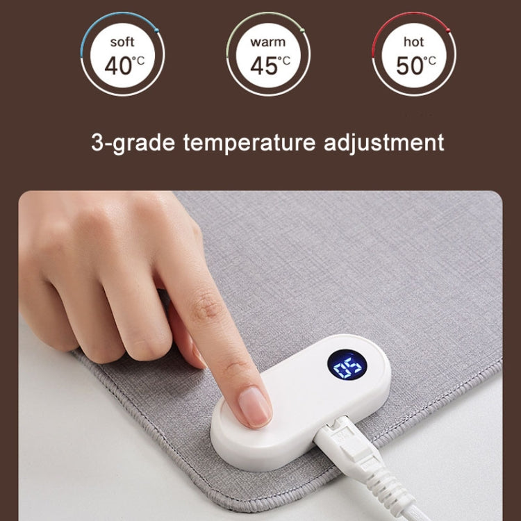 Tapete de Rato Aquecido 150W 80x33cm com Ecrã Digital e Aquecedor de Mãos Ajustável para Secretária, Plugue US 110V Cinzento, Plugue US 110V Preto, Plugue EU 220V Preto, Plugue EU 220V Cinzento