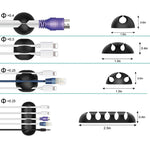 Kit de Organização de Cabos 3 em 1 de 0,5m com Manga para Cabos com Zíper e Clipe para Cabos, 5 em 1, Kit 3 em 1 de 0,5m, 4 Amarras com Zíper, Kit 3 em 1 de 5m