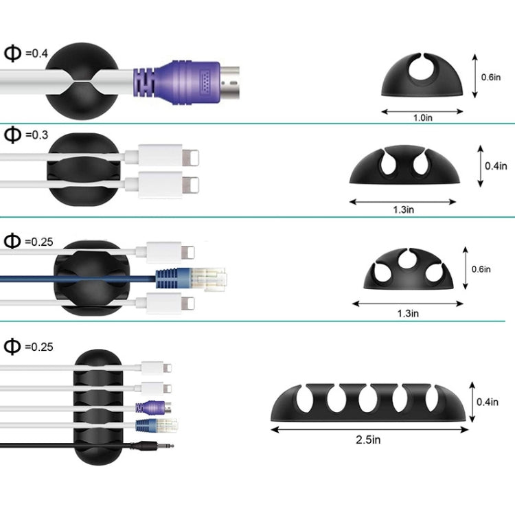 Kit de Organização de Cabos 3 em 1 de 0,5m com Manga para Cabos com Zíper e Clipe para Cabos, 5 em 1, Kit 3 em 1 de 0,5m, 4 Amarras com Zíper, Kit 3 em 1 de 5m