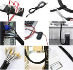 Kit de Organização de Cabos 3 em 1 de 0,5m com Manga para Cabos com Zíper e Clipe para Cabos, 5 em 1, Kit 3 em 1 de 0,5m, 4 Amarras com Zíper, Kit 3 em 1 de 5m