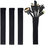 Kit de Organização de Cabos 3 em 1 de 0,5m com Manga para Cabos com Zíper e Clipe para Cabos, 5 em 1, Kit 3 em 1 de 0,5m, 4 Amarras com Zíper, Kit 3 em 1 de 5m