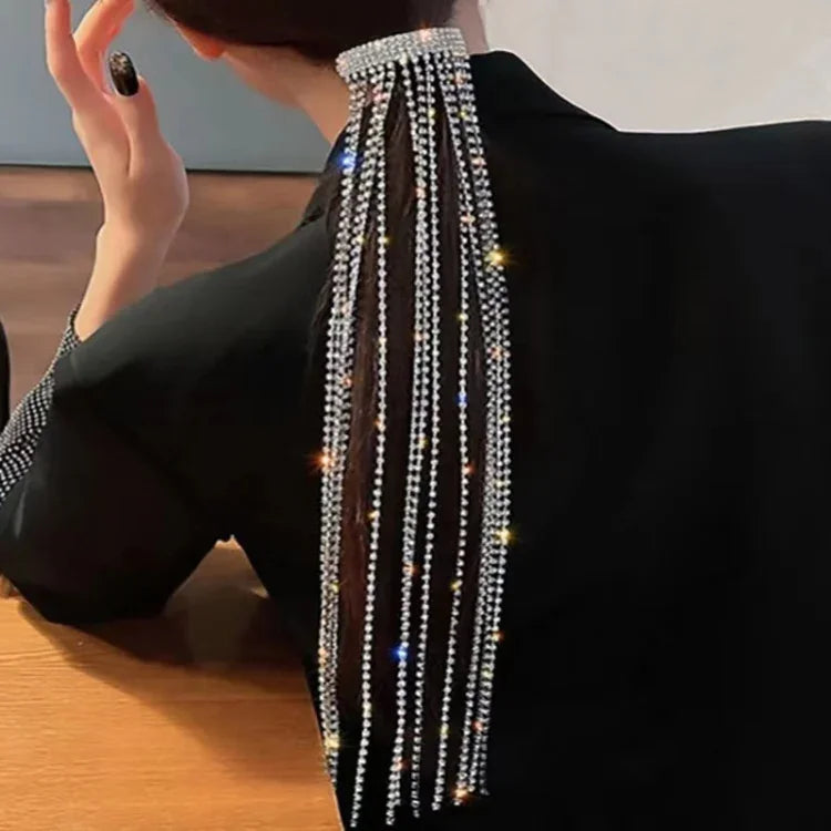 Acessórios de Cabelo com Corrente de Diamantes para Franja, Faixa de Cabelo Trançada com Corrente