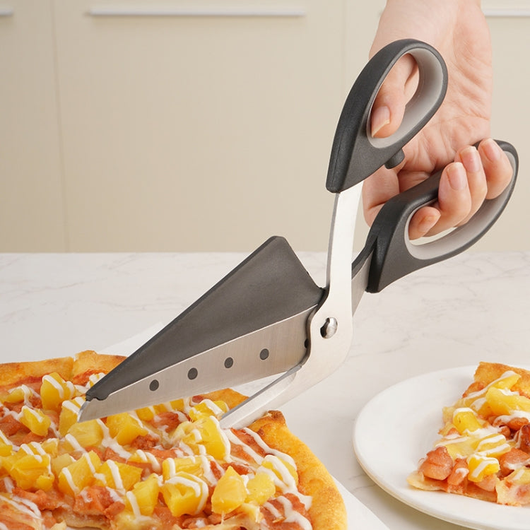 Tesoura de Pizza Multiusos em Aço Inoxidável com Pá Removível, Tesoura para Pizza