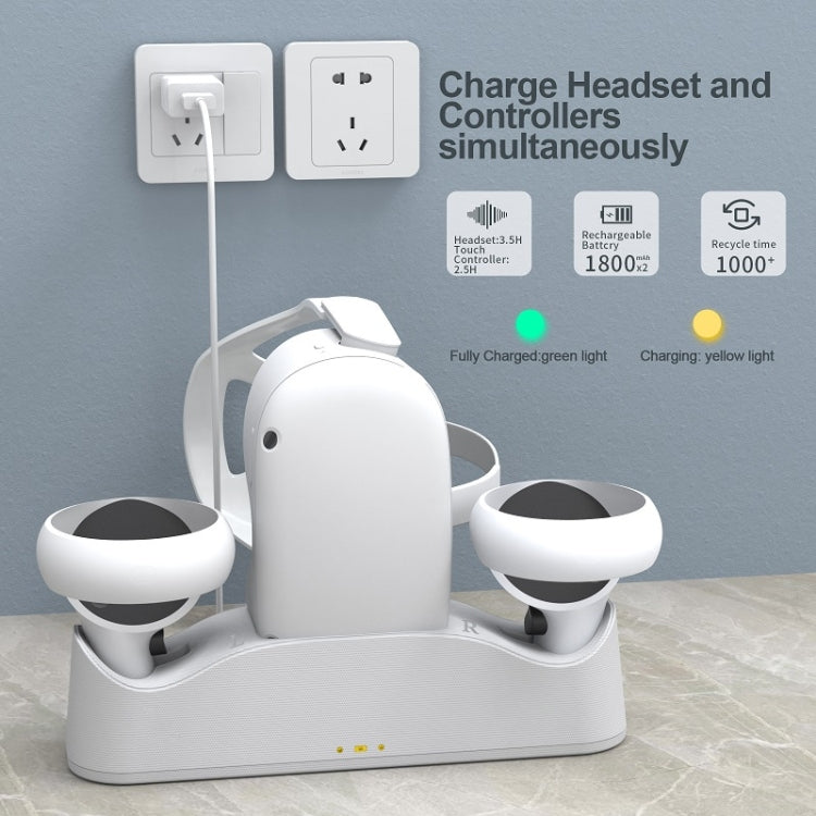 JYS OC003 Base Magnética de Carregamento para Óculos VR Meta Quest 2, Base Magnética de Carregamento