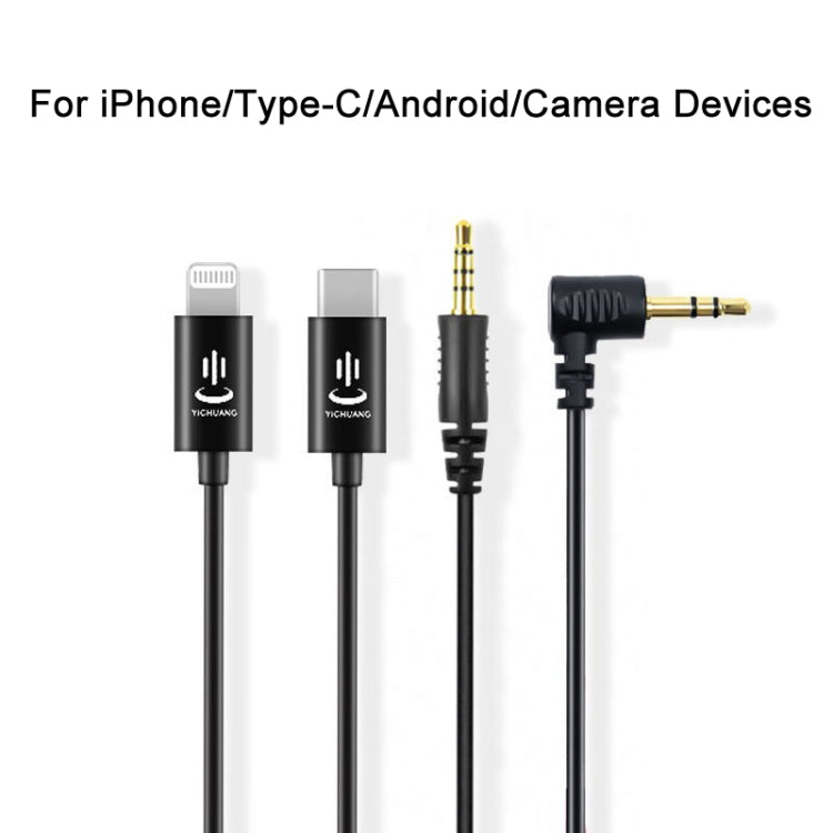 Cabo adaptador de áudio para microfone Rode YICHUANG, 3.5mm para 8 pinos, 3.5mm para Type-C, 3.5mm TRS para TRS, 3.5mm TRS para TRRS
