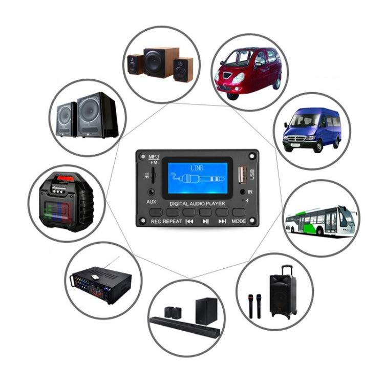 Módulo Bluetooth 116BT com ecrã LCD para letras, amplificador e decodificador MP3, 116BT