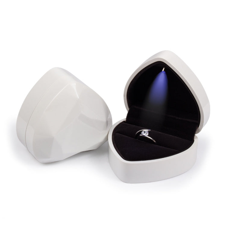 017015-20 Heart-shaped LED Light Ring Necklace Storage Box without Jewelry, Spec:, Pendant(White), Pendant(Red), Pendant(Gold), Pendant(Blue), Pendant(Black), Ring(White), Pendant(Pink), Ring(Red), Ring(Gold), Ring(Blue), Ring(Black), Ring(Pink)