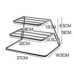 Three-layer Kitchen Dish Storage Rack Cabinet Tiered Shelf, White, Black