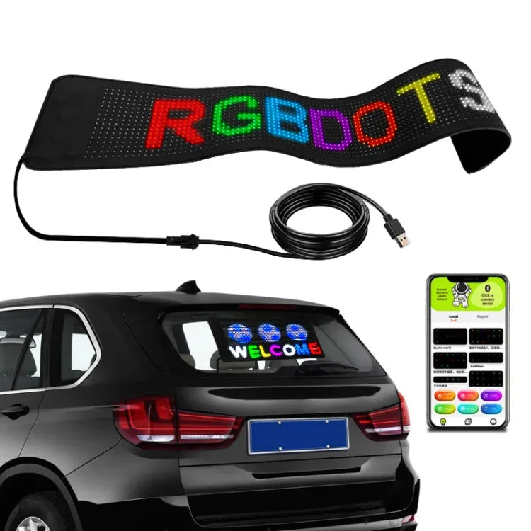Car LED Flexible Display Cell Phone APP Control Bluetooth Connection, S1664RGB 390x107mm, S1696RGB 672x122mm, S3264RGB 390x187mm, S3296RGB 672x218mm
