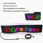 Ecrã LED Flexível para Carro com Controlo por APP de Telemóvel, Ligação Bluetooth, S1664RGB 390x107mm, S1696RGB 672x122mm, S3264RGB 390x187mm, S3296RGB 672x218mm