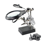 16129-C Suporte Auxiliar de Iluminação LED 2.5X/7.5X/10X Lupa de Manutenção, Ficha UE, Ficha EUA