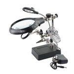 16129-C Suporte Auxiliar de Iluminação LED 2.5X/7.5X/10X Lupa de Manutenção, Ficha UE, Ficha EUA