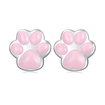 Brincos de tacha com garra de gato fofo em prata esterlina S925 banhados a platina, SCE1516-A