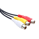 Cabo de Áudio AV USB para 3 RCA, 1 Macho 3 Fêmeas, 25cm, 1,5m