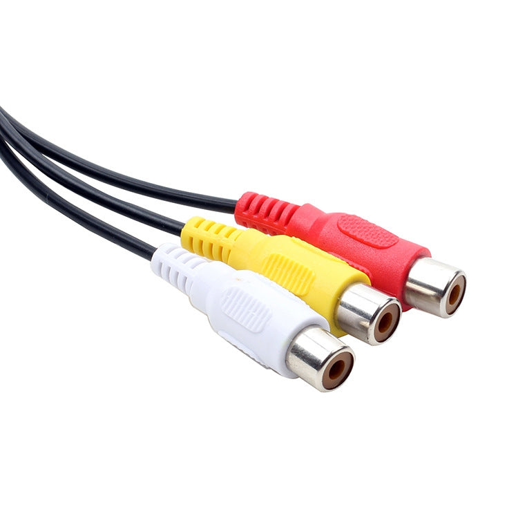 Cabo de Áudio AV USB para 3 RCA, 1 Macho 3 Fêmeas, 25cm, 1,5m