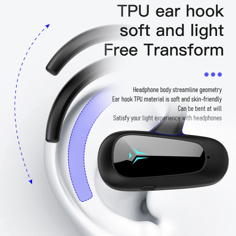 Conceitos de Condução Óssea Auscultadores Estéreo Bluetooth com Ecrã Digital, Estilo:, Ouvido Único