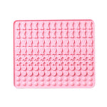 Tapete de Silicone com 130 Cavidades para Moldes de Mini Snacks para Animais de Estimação, Forma para Biscoitos e Bolos para Cão, Azul, Rosa
