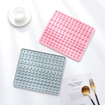 Tapete de Silicone com 130 Cavidades para Moldes de Mini Snacks para Animais de Estimação, Forma para Biscoitos e Bolos para Cão, Azul, Rosa