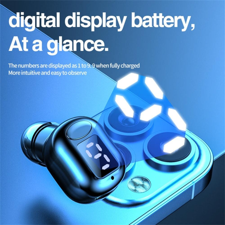 Auricular Bluetooth Mini In-ear Invisível com Ecrã Digital M5, M5 Preto, M5 Branco, M5 Cor de Pele, M5 Rosa, M5 Verde