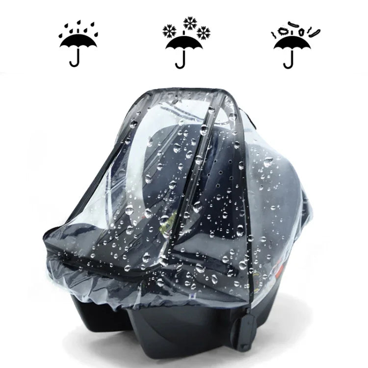 Capa de Chuva Transparente EVA para Assento de Segurança de Bebé e Carrinho de Bebé